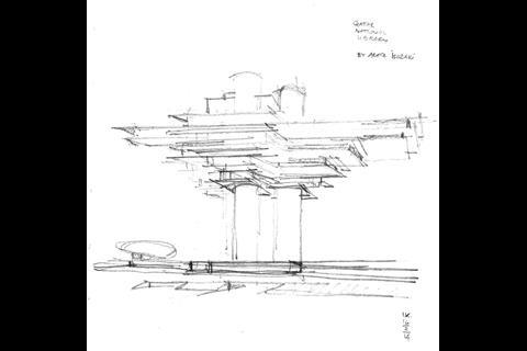 Arata Isozaki sketch - Qatar National Library